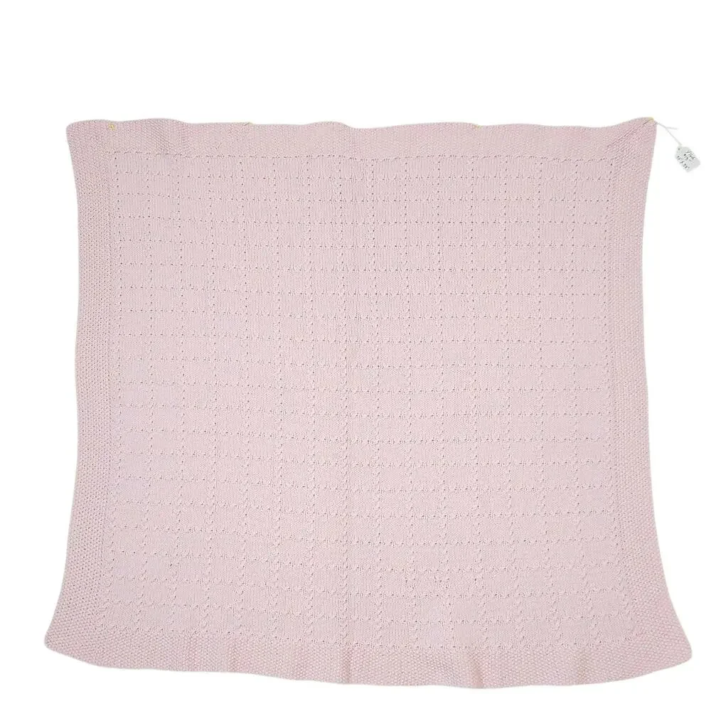 Baby Receiving Blanket Knitted Handmade 35